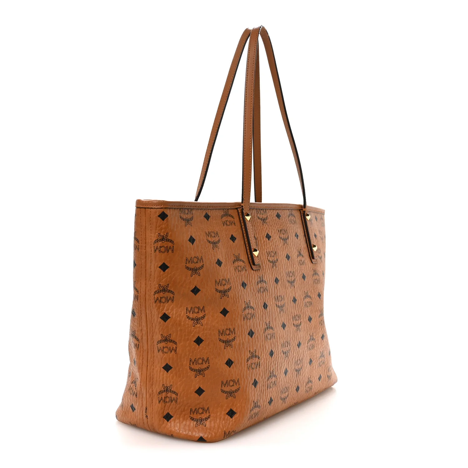 Visetos Medium Anya Top Zip Shopper Tote Cognac - Image 3