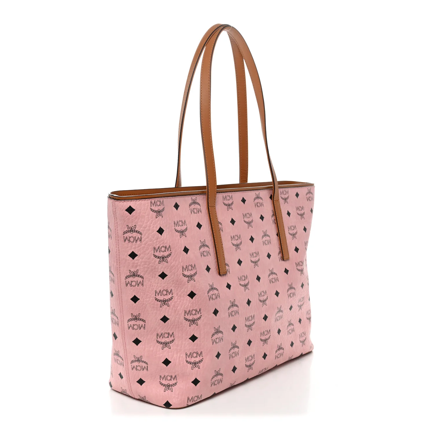 Visetos Medium Anya Zip Top Shopper Tote Soft Pink - Image 3