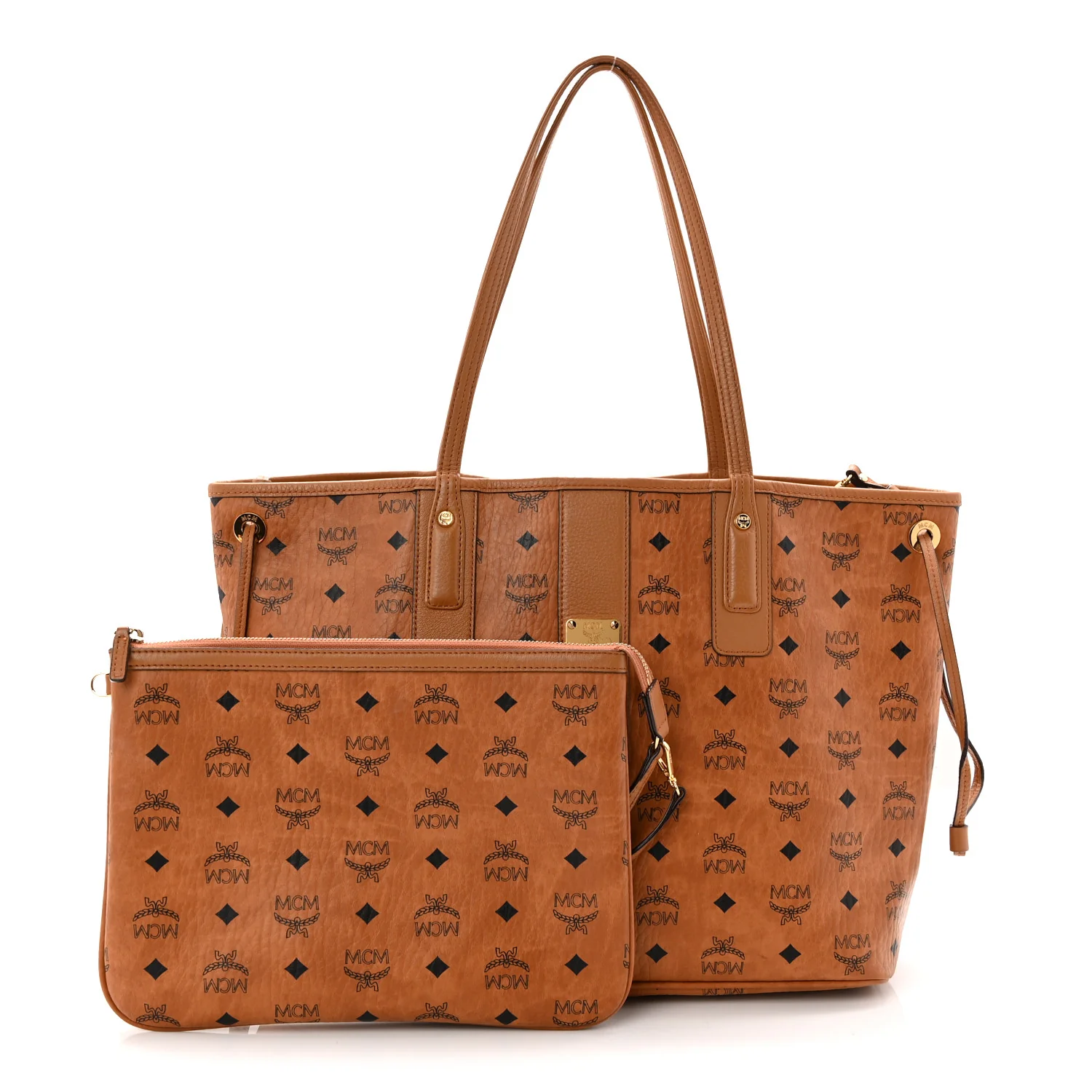 Visetos Medium Liz Reversible Shopper Tote Cognac - Image 4