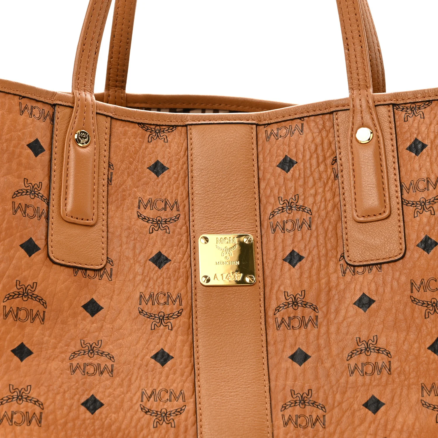 Visetos Medium Liz Reversible Shopper Tote Cognac - Image 11