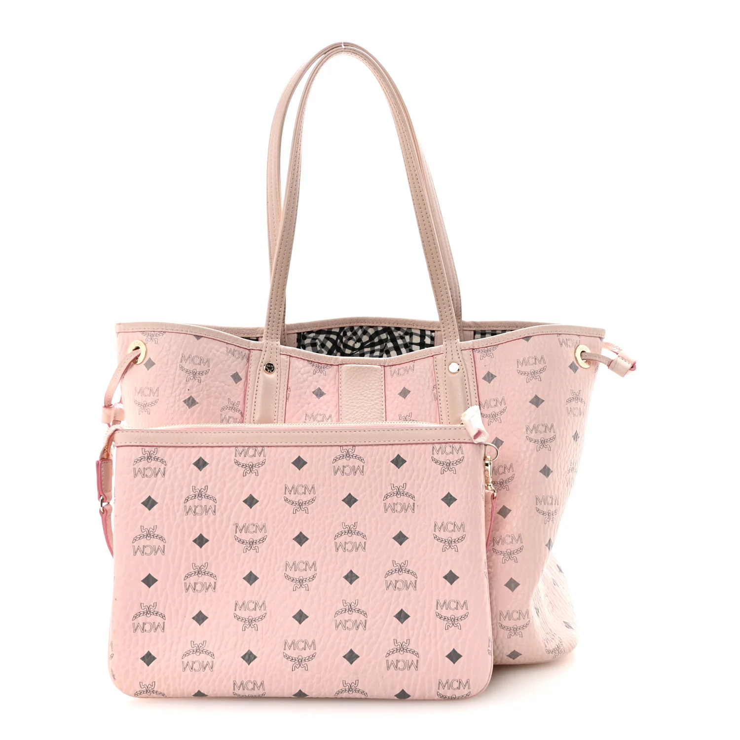 Visetos Medium Liz Reversible Shopper Tote Powder Pink - Image 3
