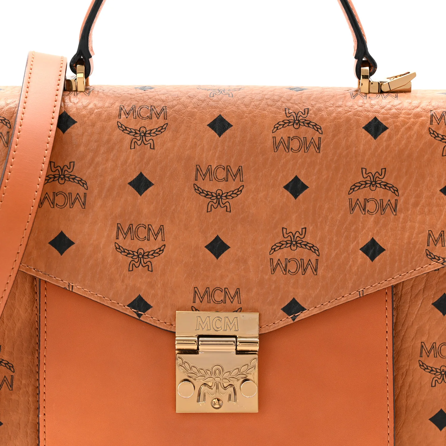 Visetos Medium Patricia Pocket Satchel Cognac - Image 7