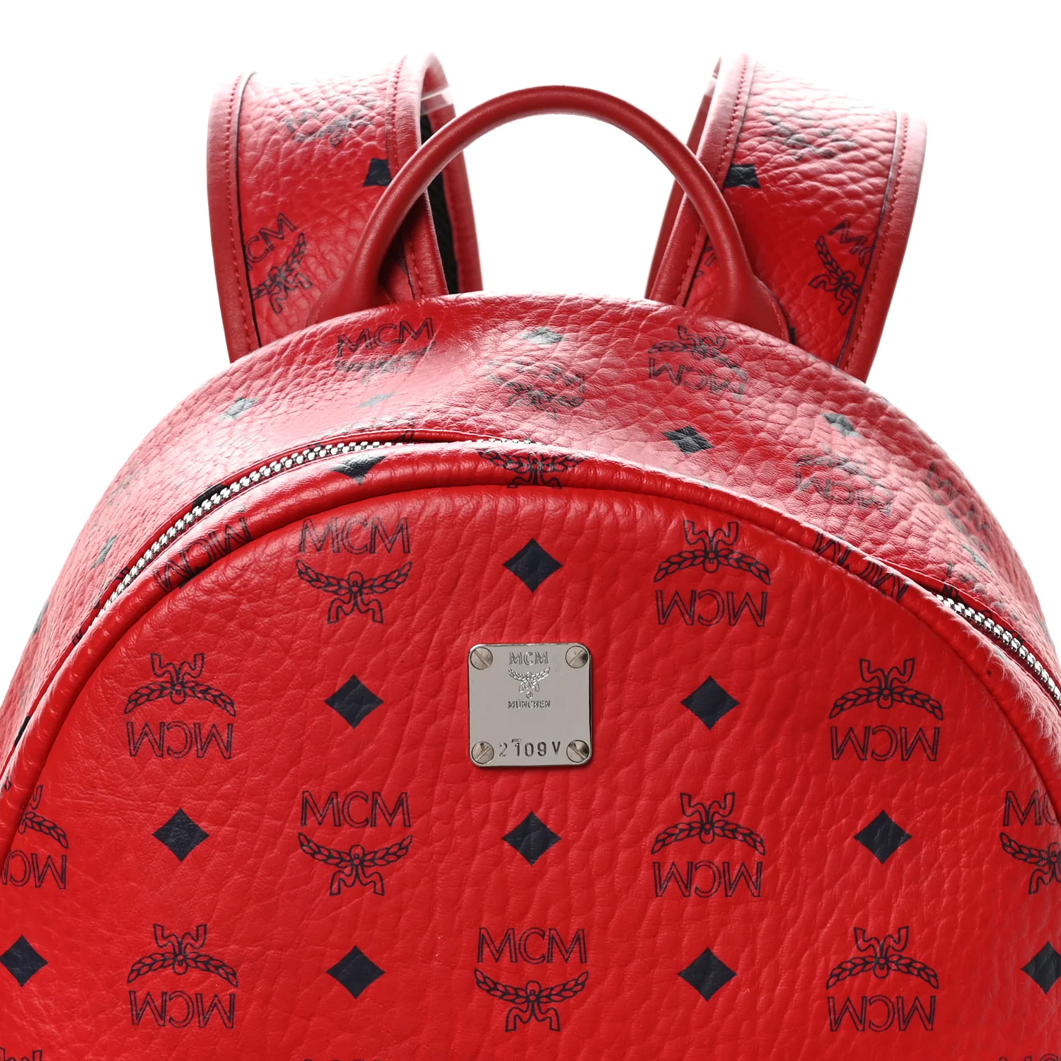 Visetos Medium Side Studs Stark Backpack Ruby Red - Image 8