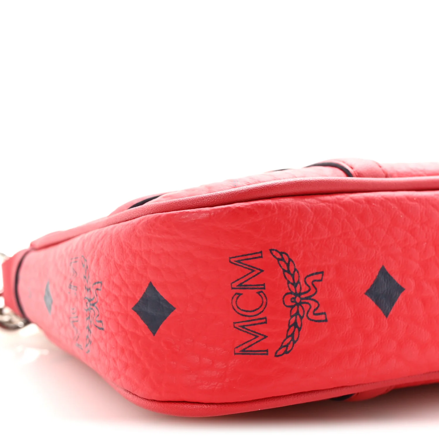 Visetos Nappa Mini Delmy Chain Shoulder Bag Ruby Red - Image 8