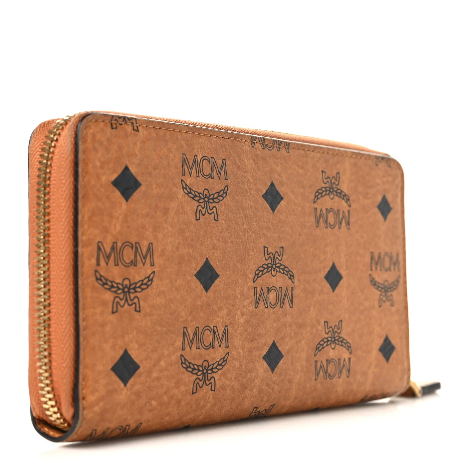 Visetos Studded Crystal Zip Around Wallet Cognac - Image 3