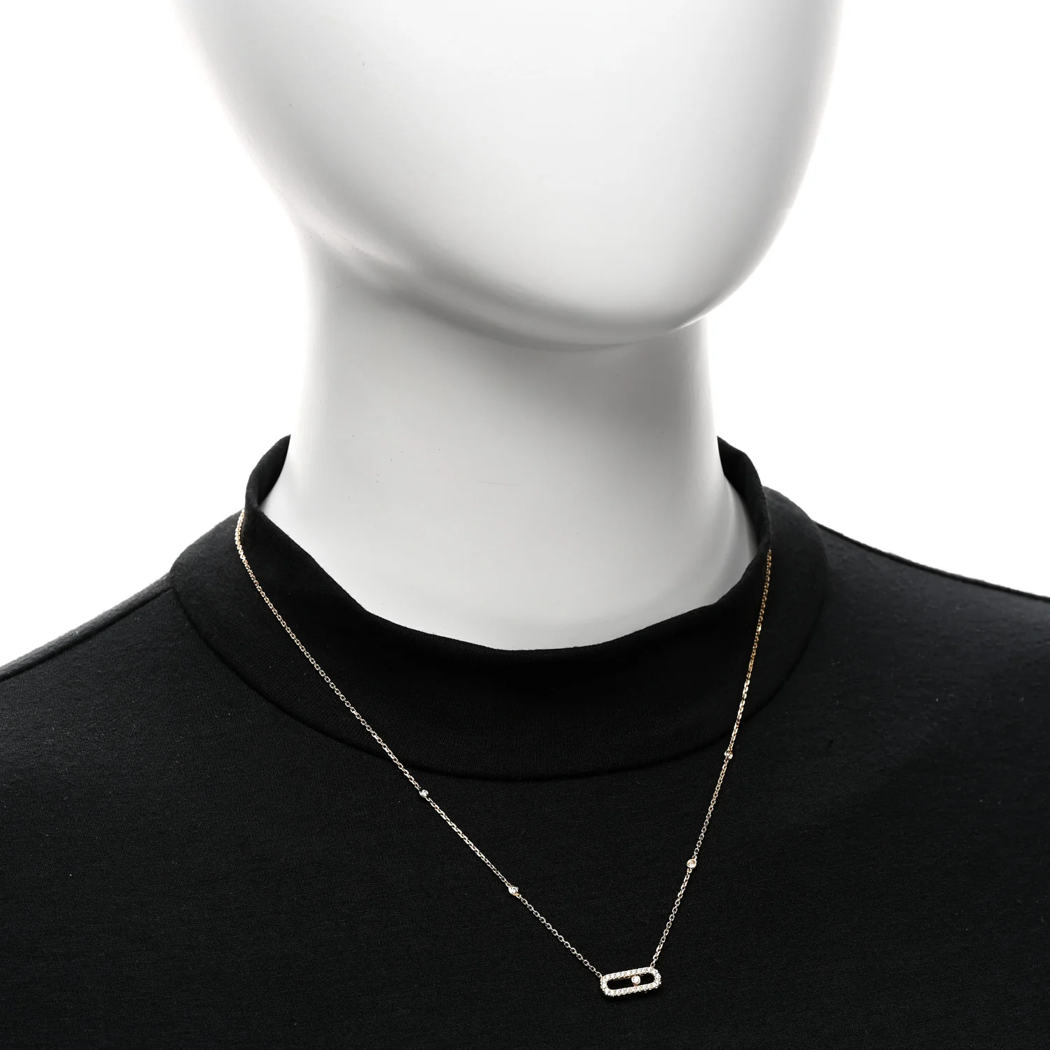18K Yellow Gold Diamond Move Uno Pave Necklace - Image 2