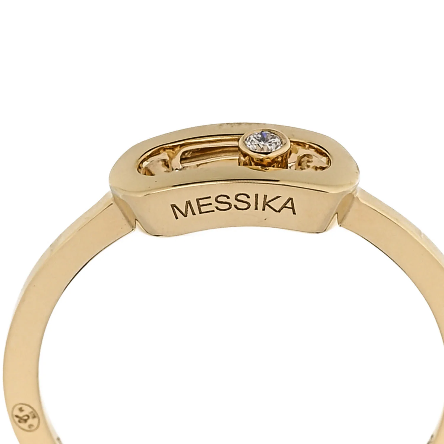 18K Yellow Gold Diamond Move Uno Ring 52 6 - Image 6