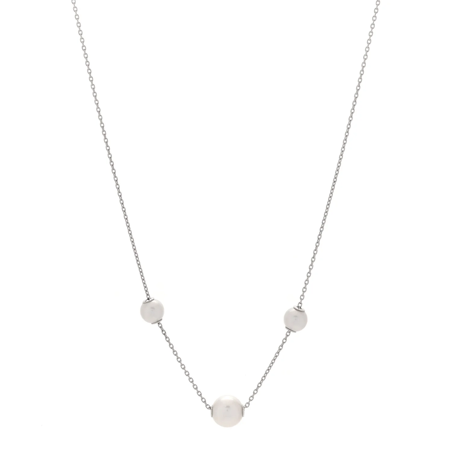 18K White Gold Akoya Cultured Pearl 5.5-7.5m Pearls in Motion Necklace