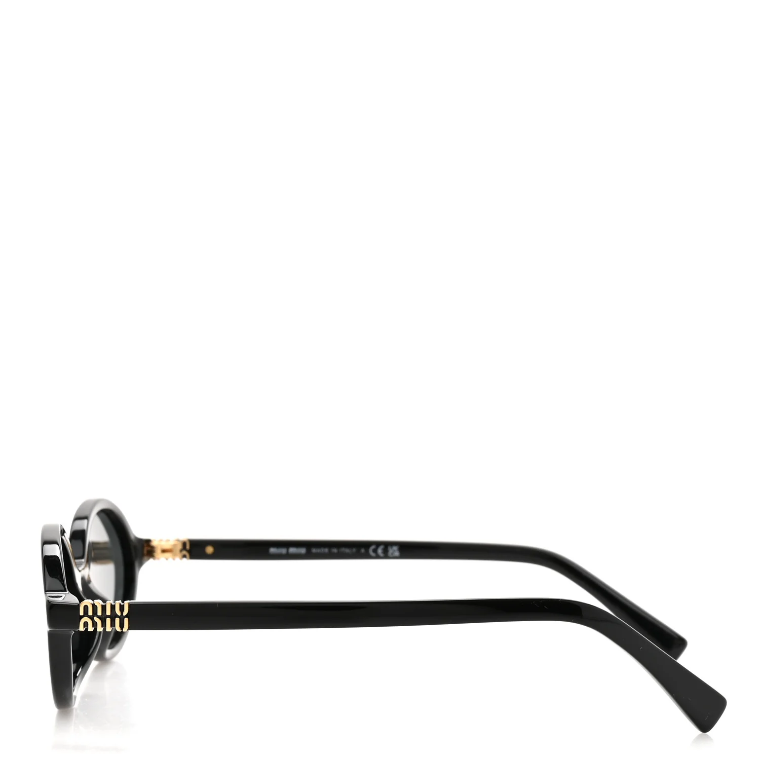 Acetate Oval Regard Sunglasses SMU04Z Black - Image 3
