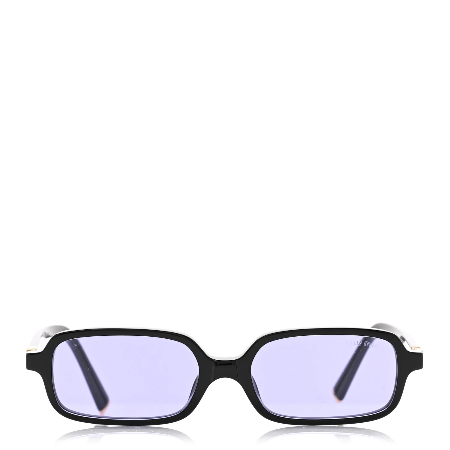 Acetate Rectangle Regard Sunglasses SMU11Z Black - Image 2