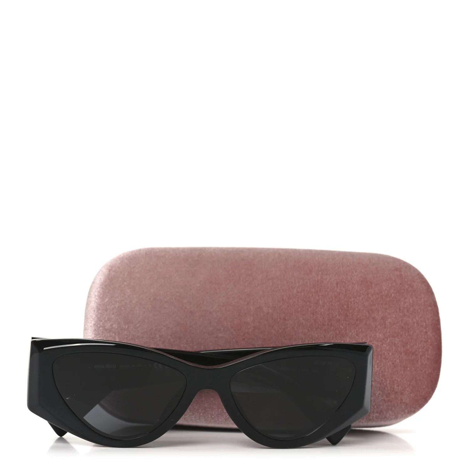 Acetate Rectangle Sunglasses SMU 06Y Black - Image 7