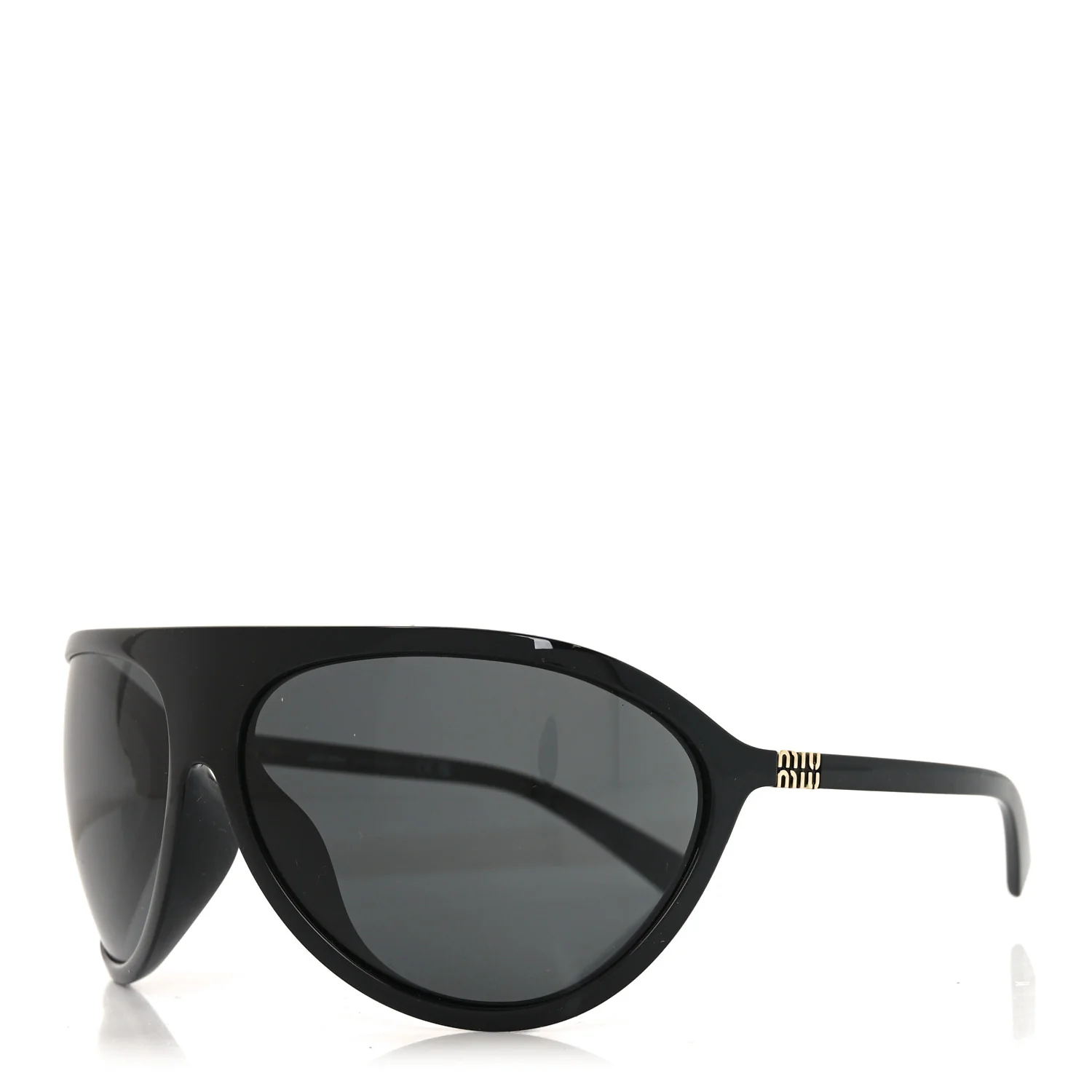 Acetate Shield Sunglasses SMU A01 Black