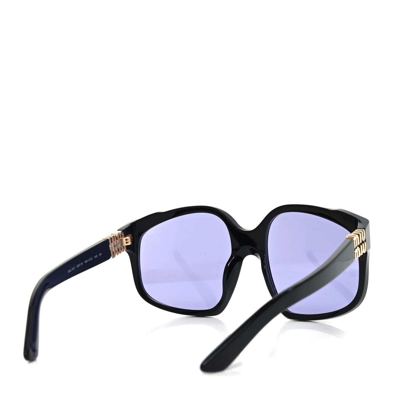 Acetate Square Sunglasses SMU A07 Black Violet - Image 3
