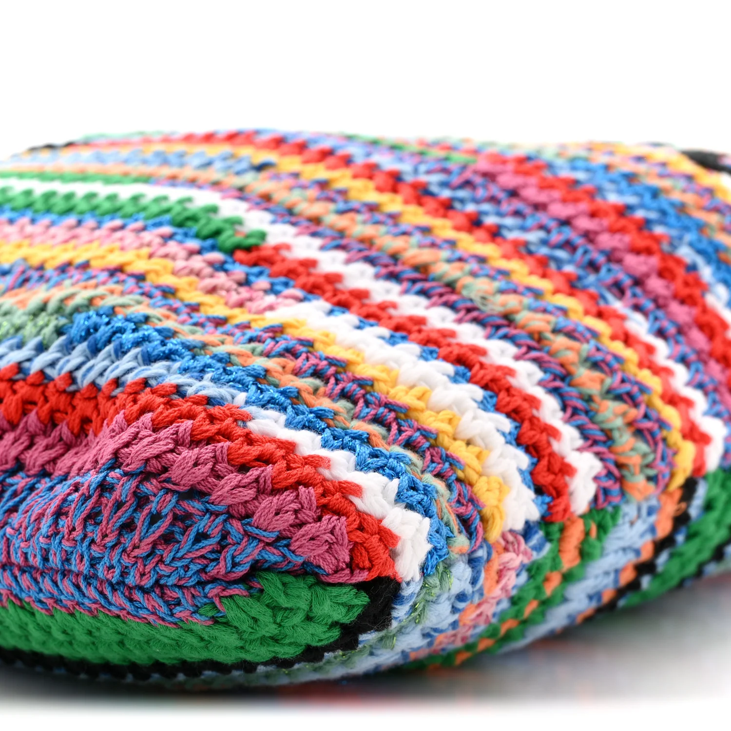 Cotton Crochet Stripe Vertical Tote Bag Multicolor - Image 10