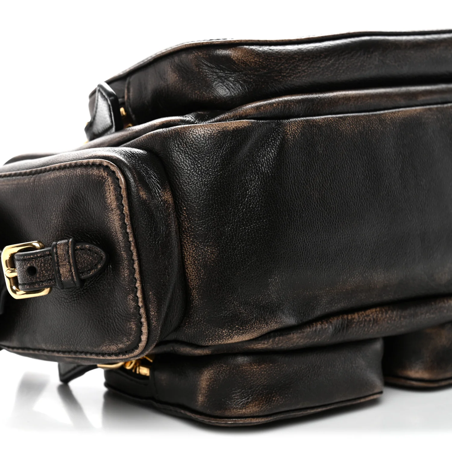 Distressed Nappa Pocket Bag Sand Coffee - Image 8