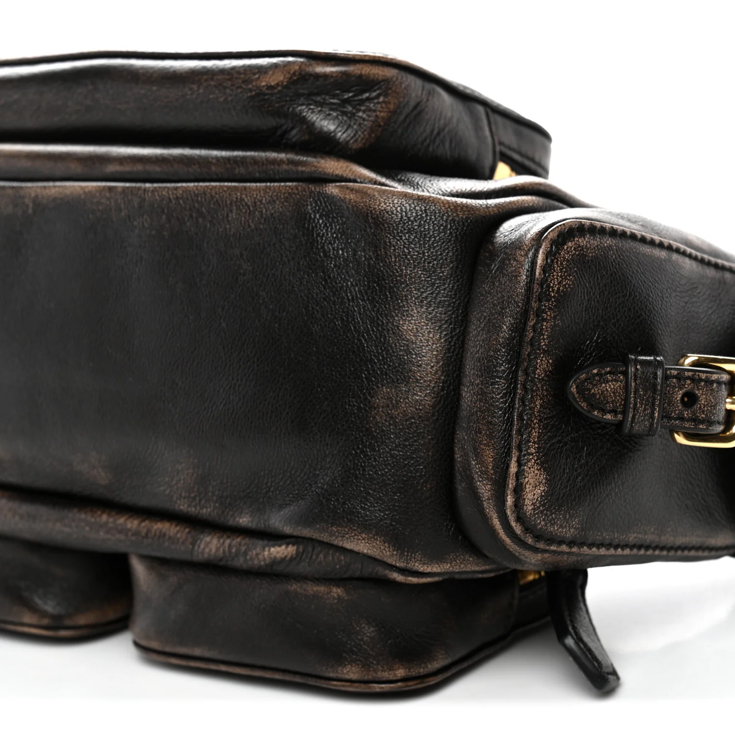 Distressed Nappa Pocket Bag Sand Coffee - Image 9