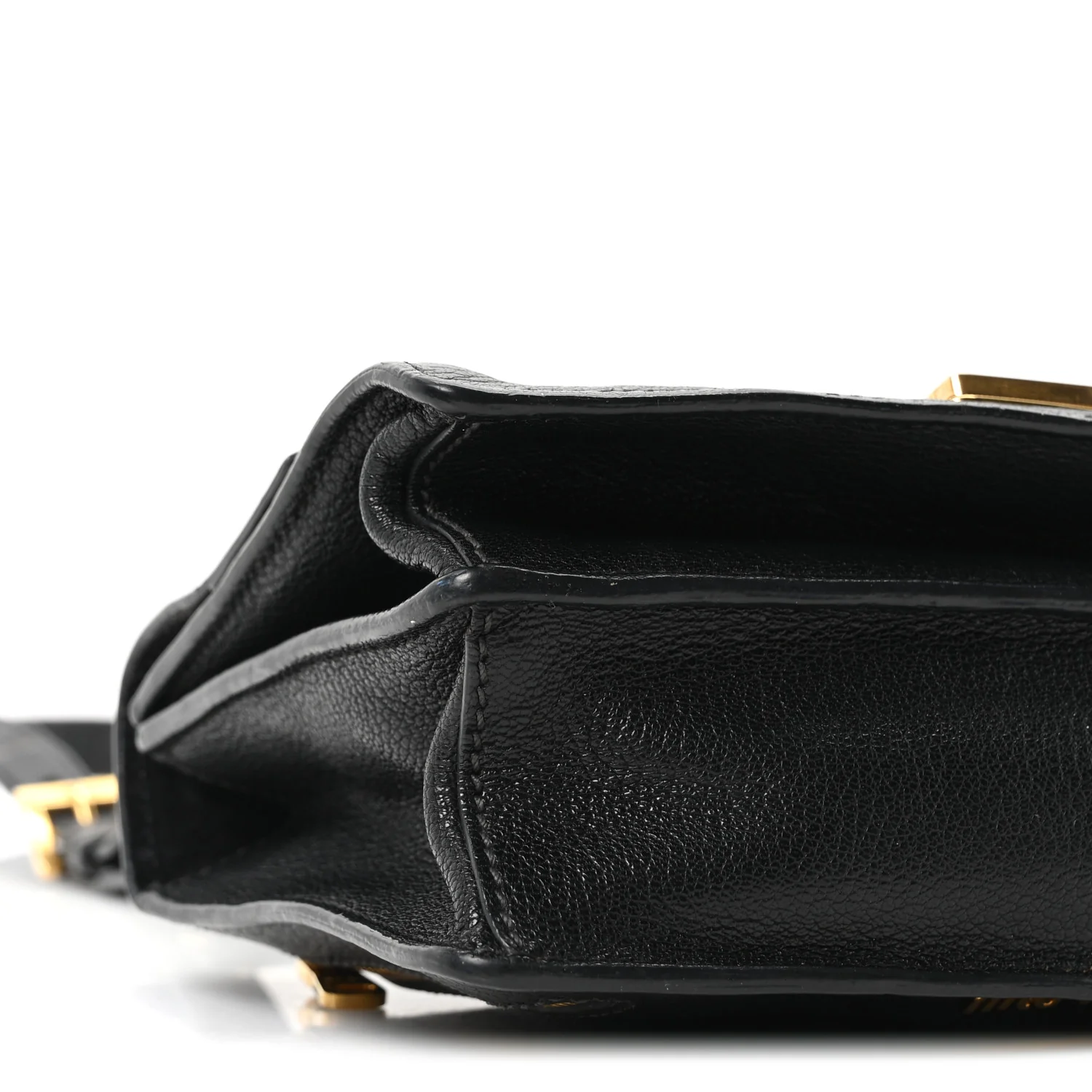 Goatskin Madras Crossbody Bag Black - Image 8