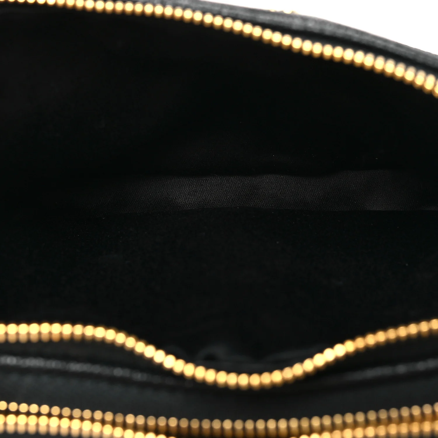 Goatskin Madras Double Zip Pochette Clutch Black - Image 6