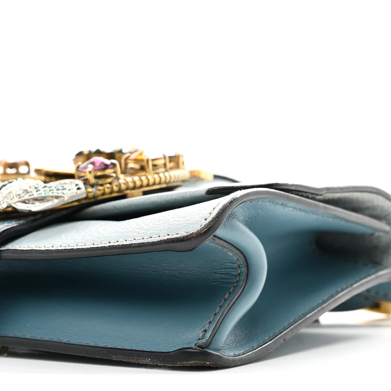 Goatskin Madras Soft Calf Crystal Embellished Shoulder Bag Astrale - Image 10