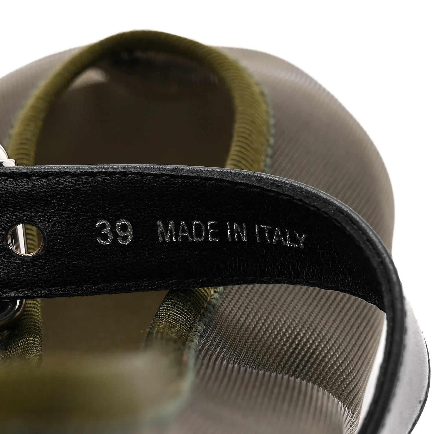 Mesh Buckle Ballerina Flats 39 Oliva - Image 9