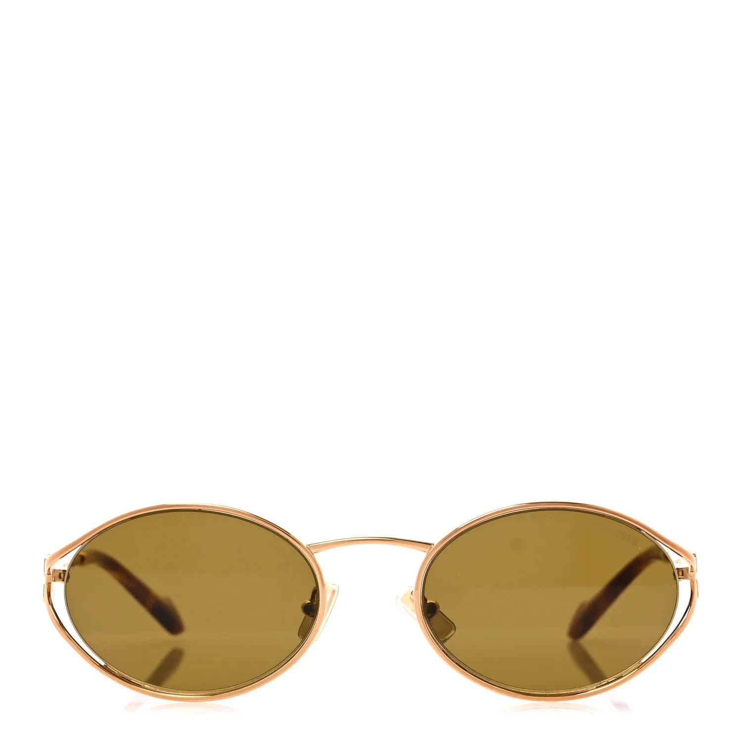 Metal Oval Sunglasses SMU52Y Tortoise Loden - Image 2