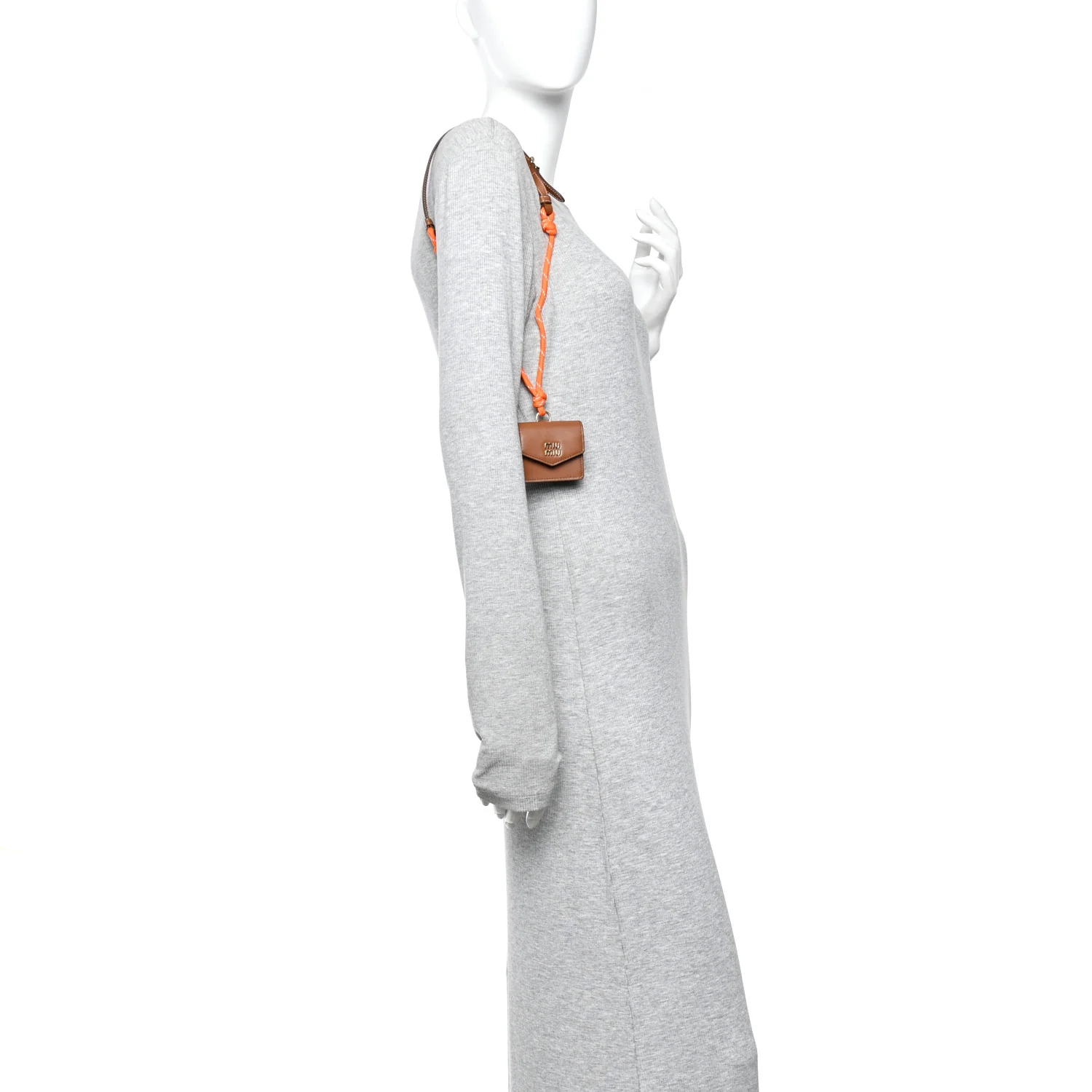 Nappa Flap Pouch Bag Charm Cognac Orange - Image 2