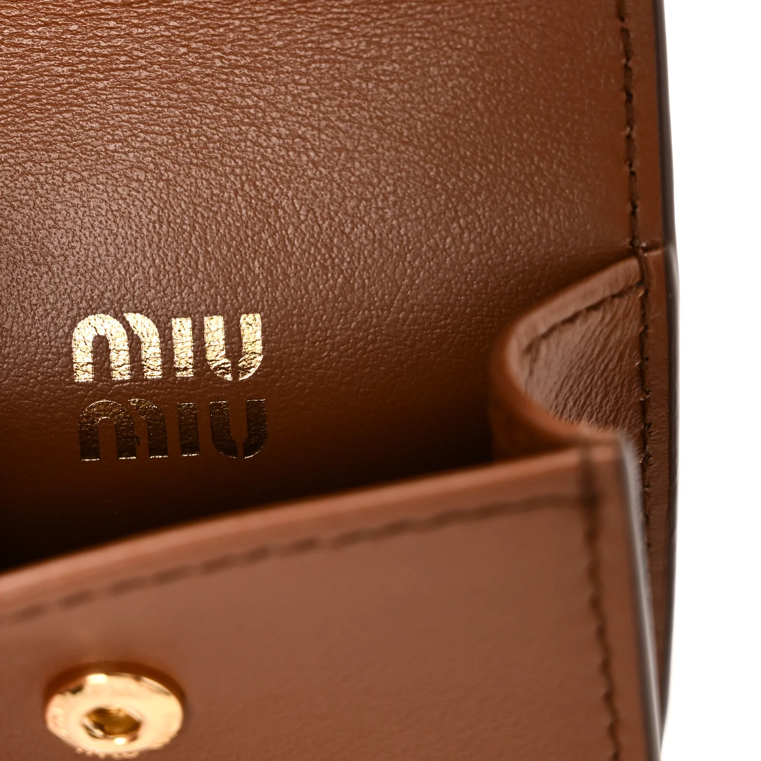 Nappa Flap Pouch Bag Charm Cognac Orange - Image 6