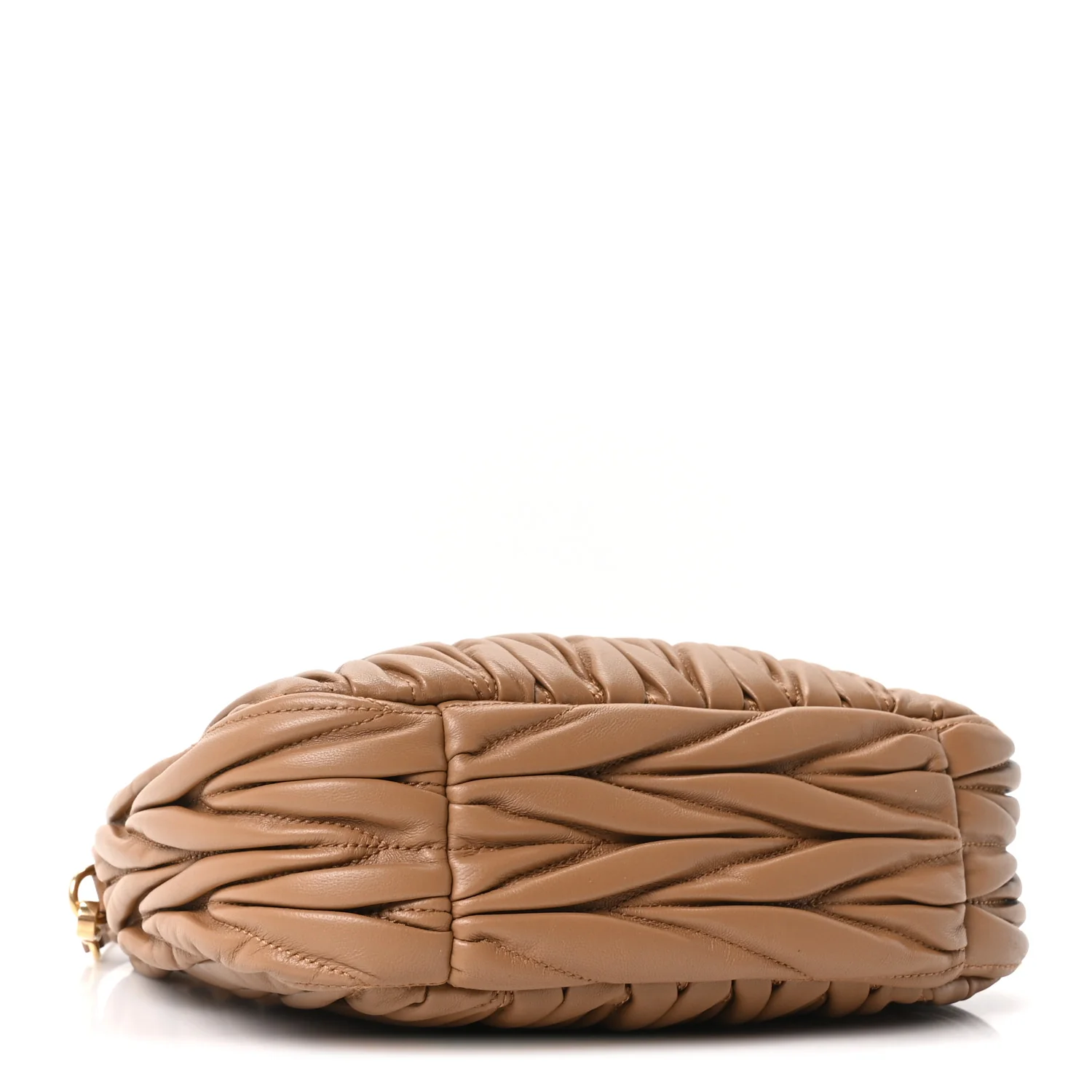 Nappa Matelasse Small Wander Hobo Caramel - Image 4