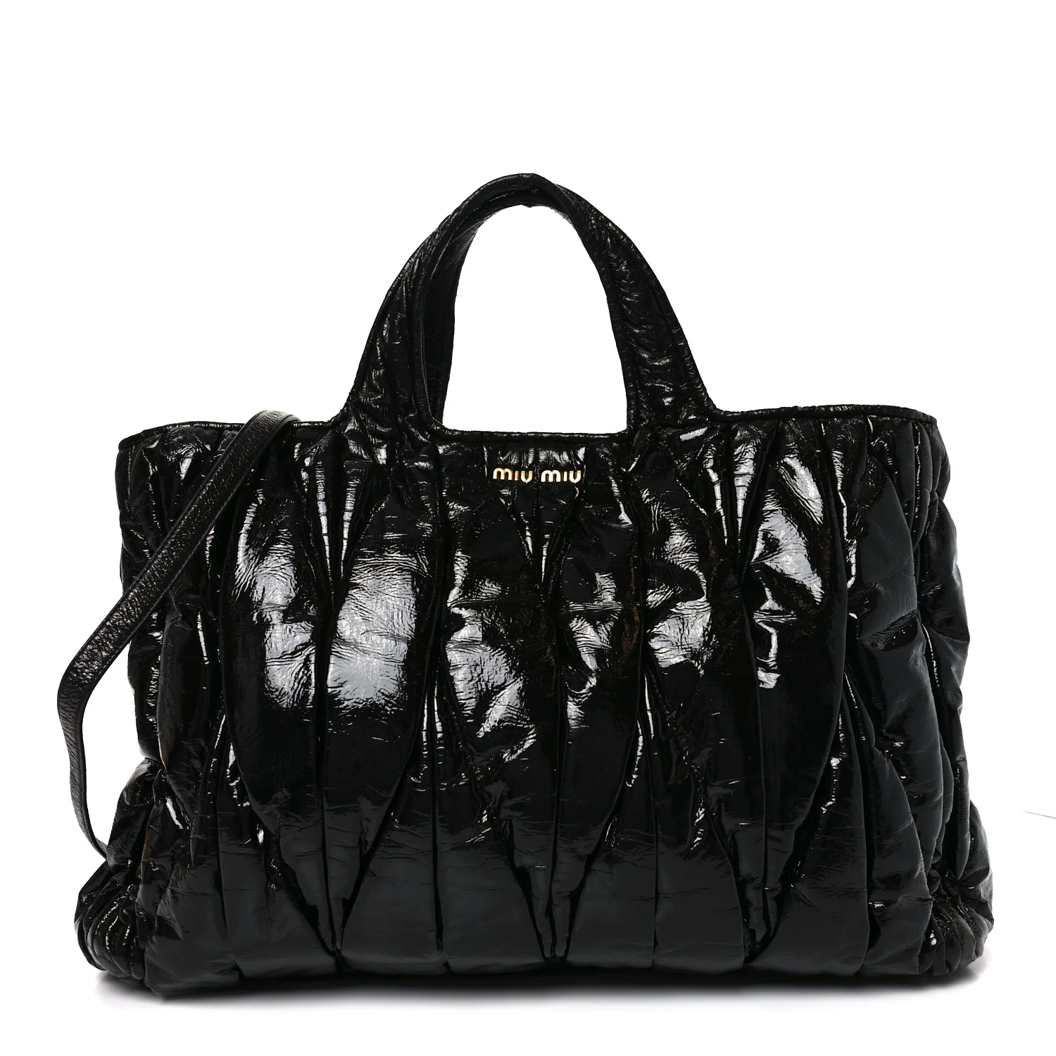 Nappa Matelasse Top Handle Black
