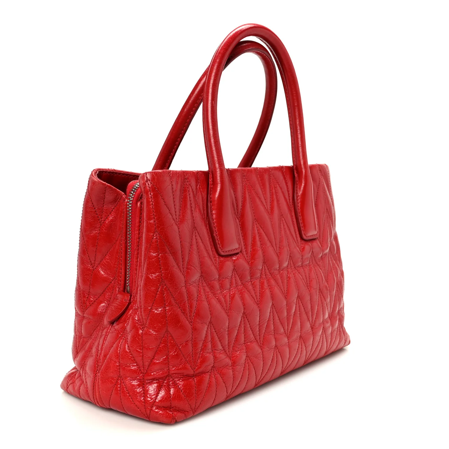 Nappa Matelasse Tote Fuoco - Image 3