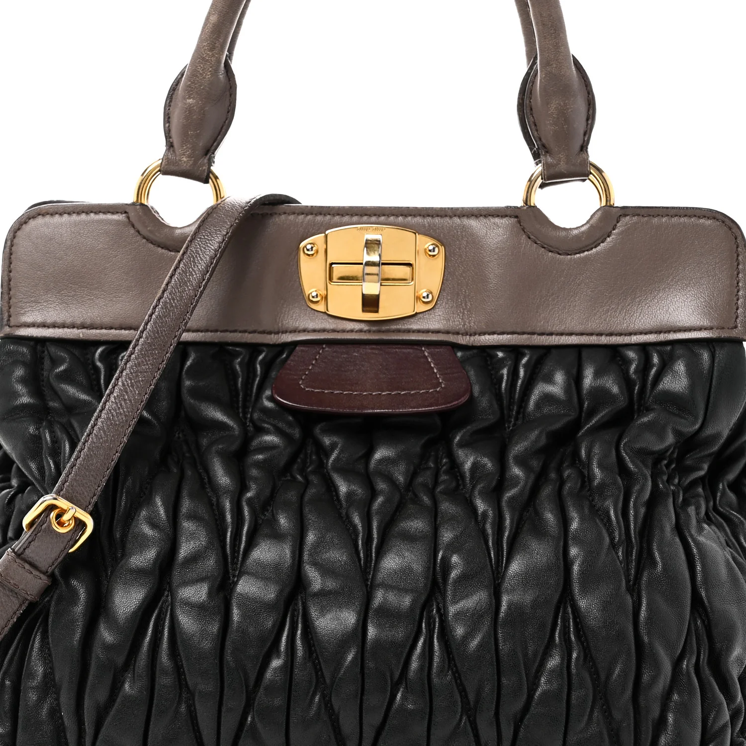 Nappa Matelasse Turnlock Hobo Black Brown - Image 7