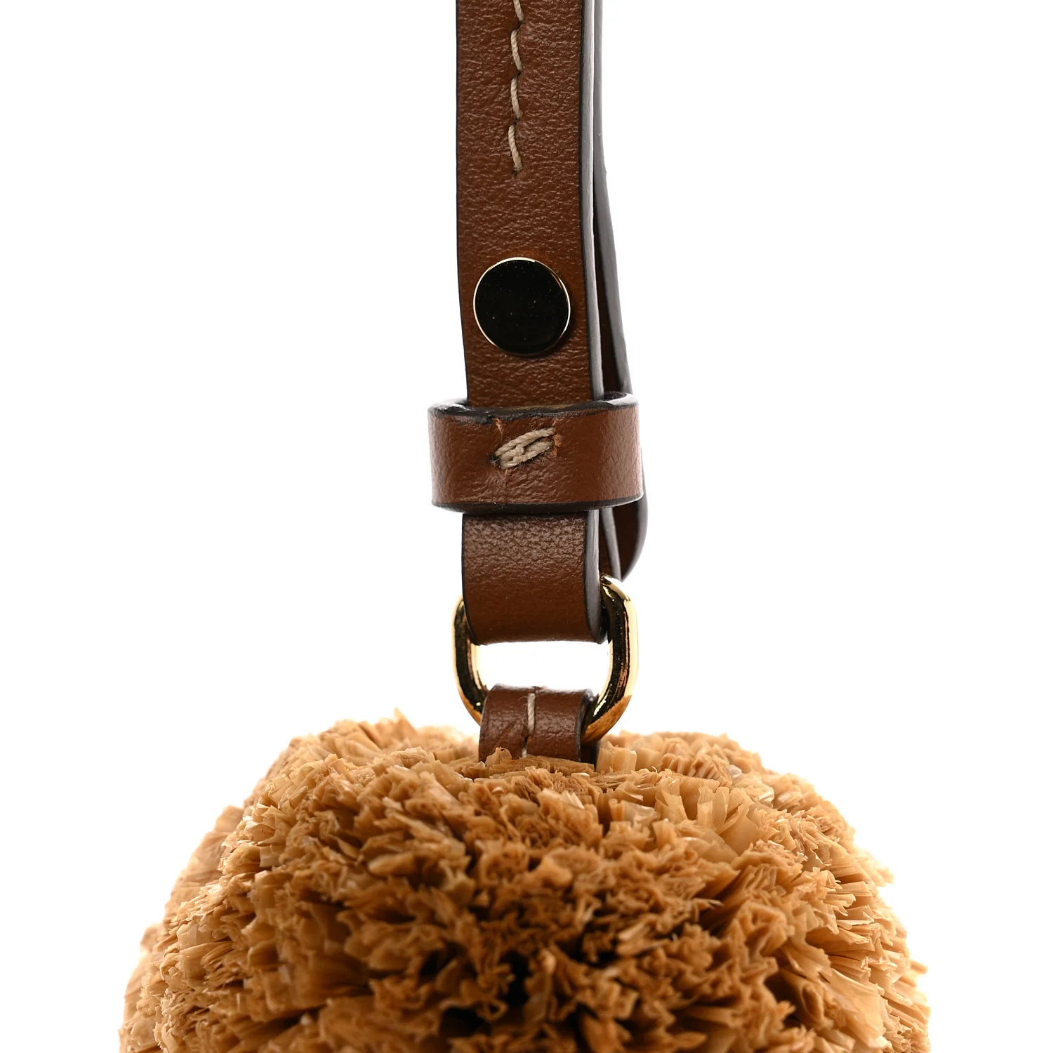 Raffia Bag Charm Brown Pink - Image 4