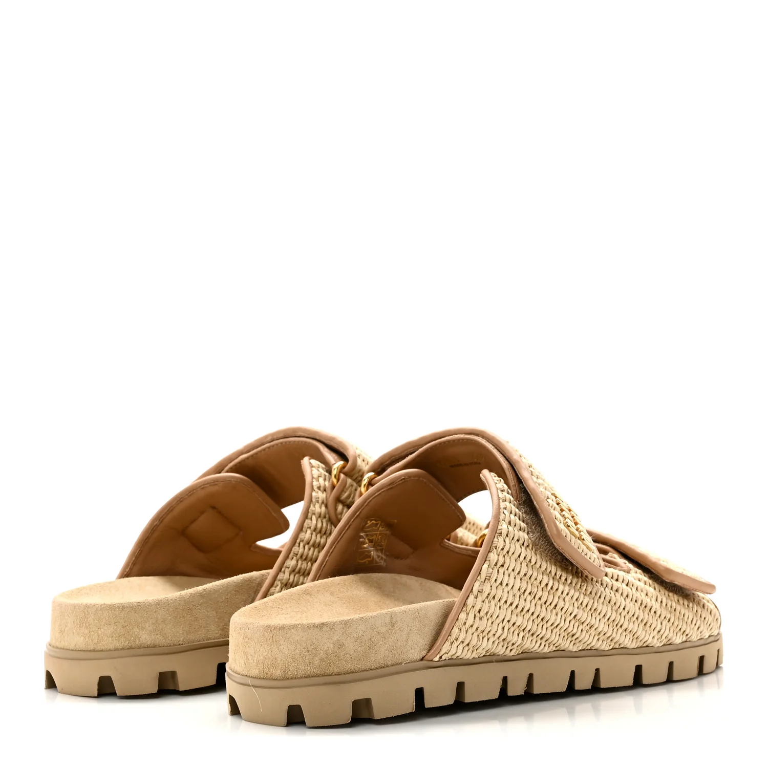 Raffia Logo Slide Sandals 39 Naturale - Image 4
