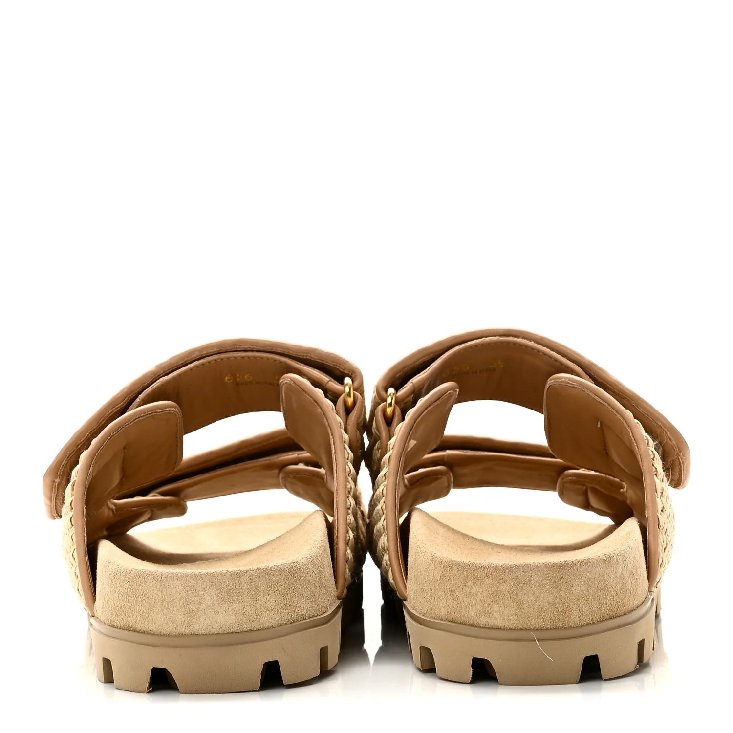 Raffia Logo Slide Sandals 39 Naturale - Image 5