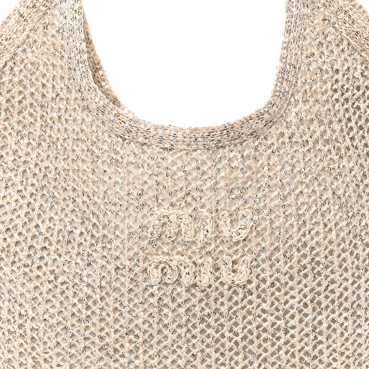 Sequin Mesh Ivy Bag Cipria - Image 9