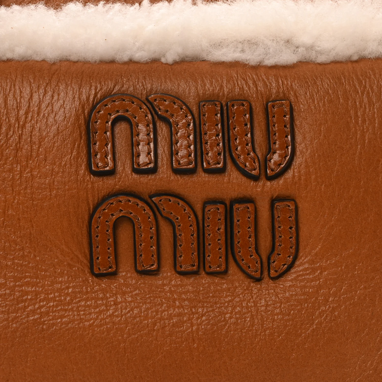 Shearling Calfskin Arcadie Top Handle Bag Cognac - Image 9