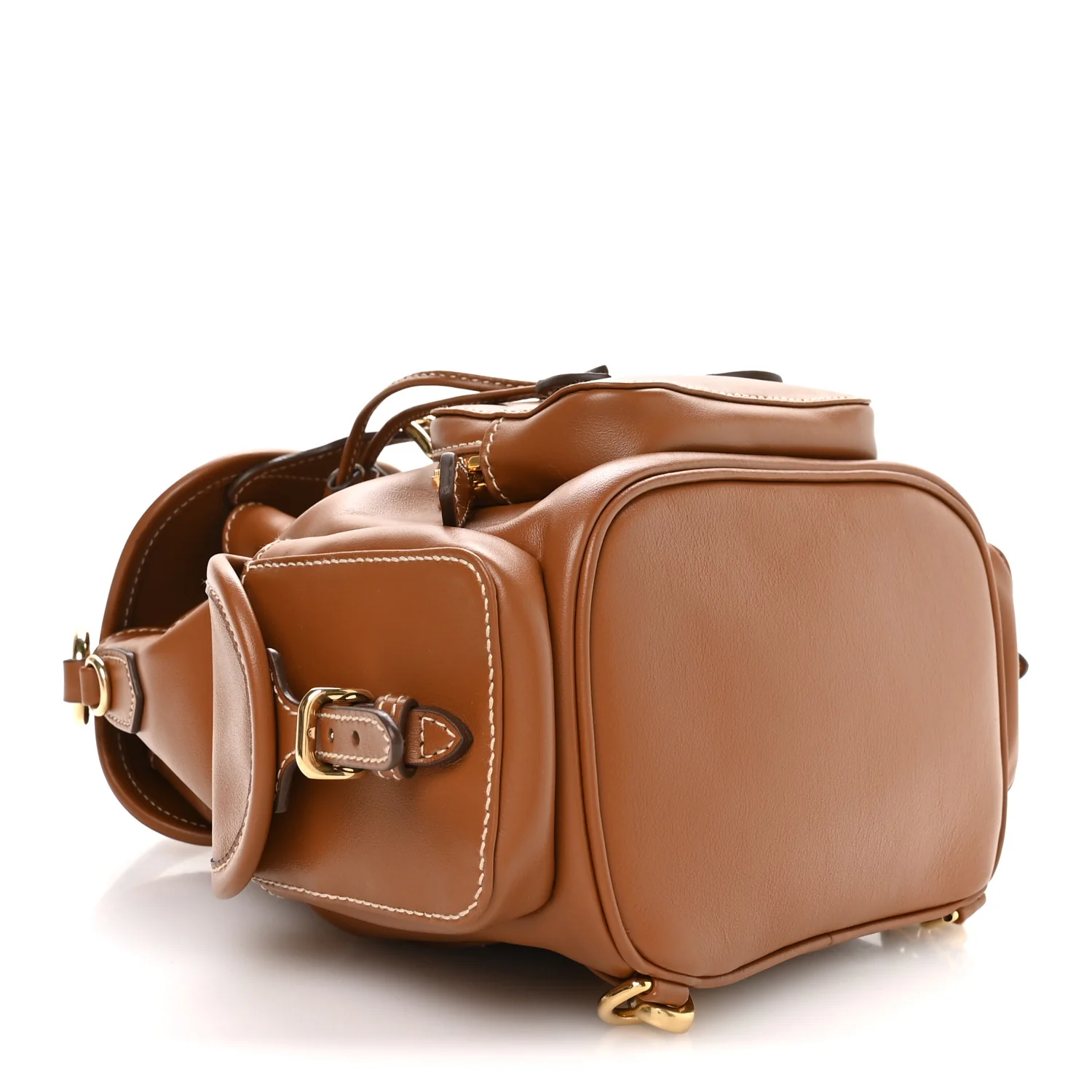 Soft Calfskin Medium Backpack Cognac - Image 3