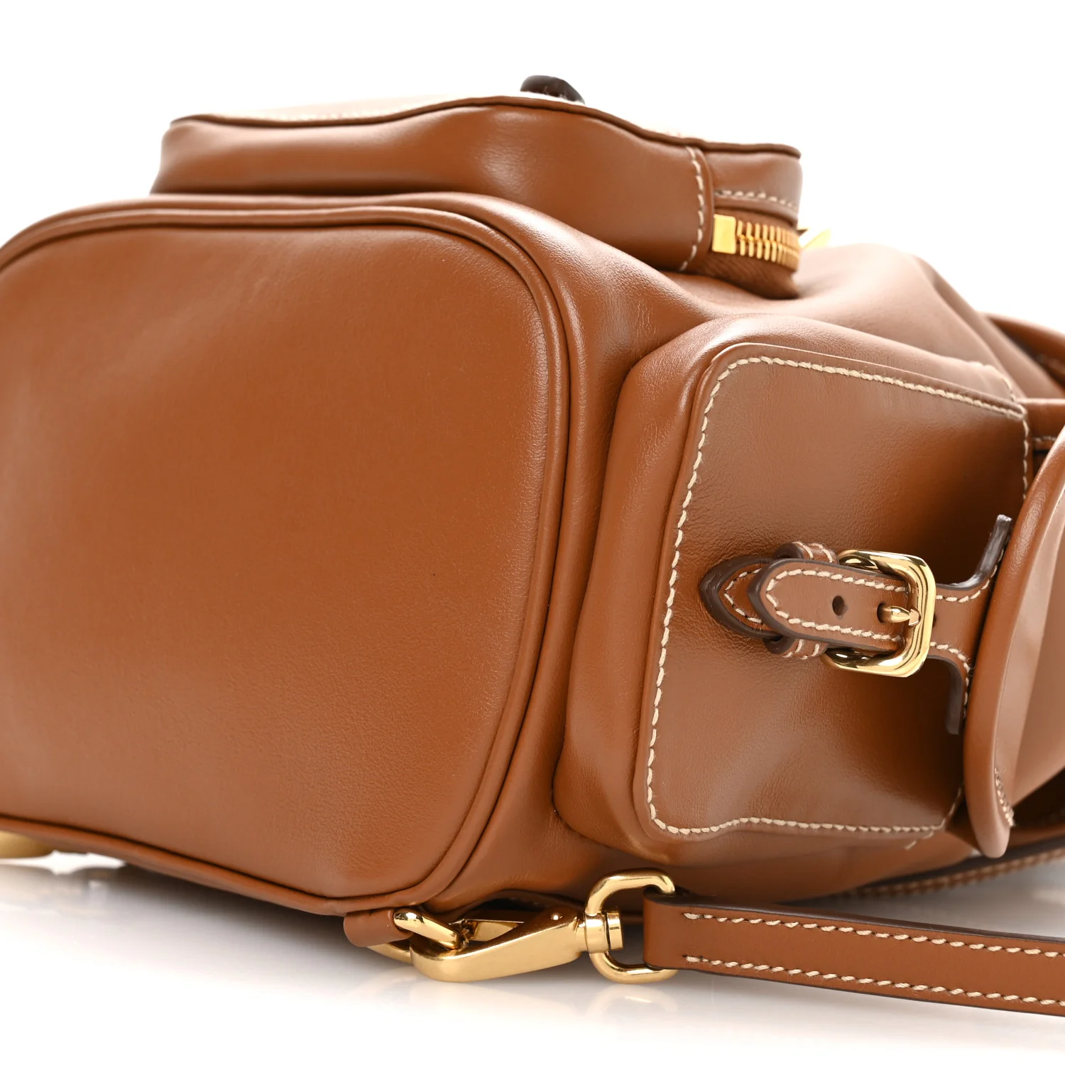 Soft Calfskin Medium Backpack Cognac - Image 8