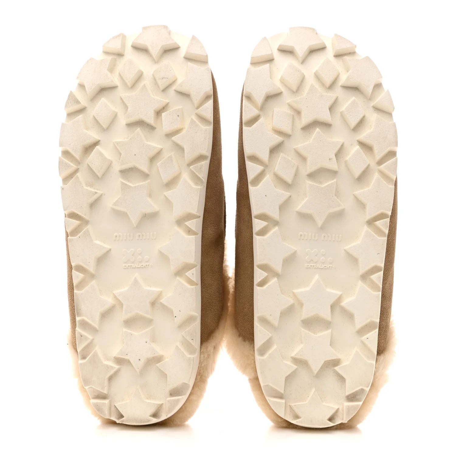 Suede Shearling Mules 37.5 Beige Khaki - Image 6