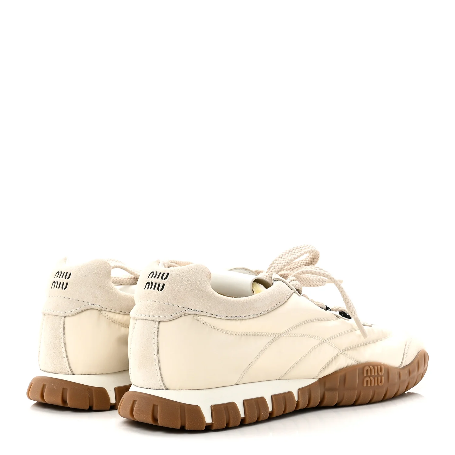 Technical Fabric Suede Womens Tyre Sneakers 40 Ivory - Image 5