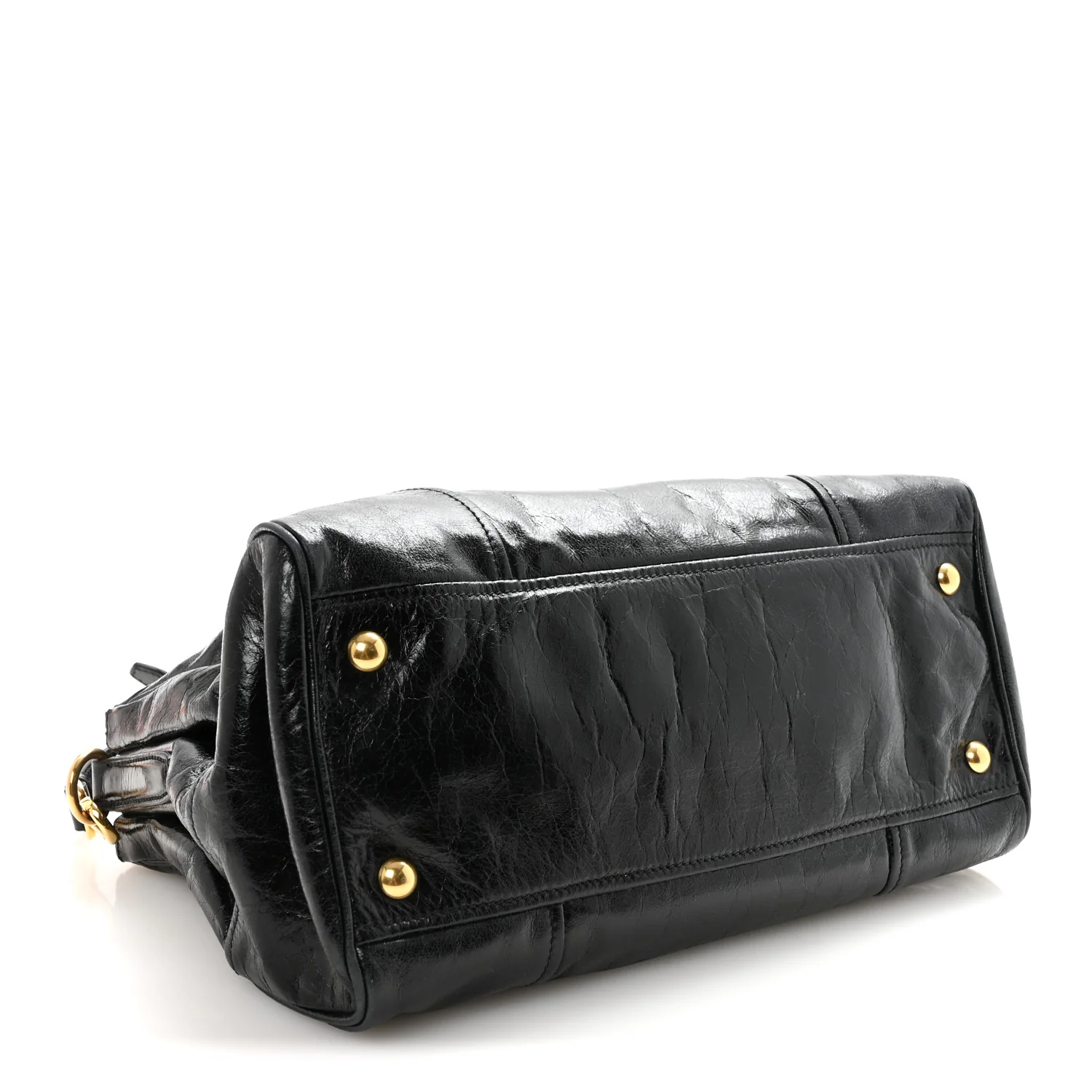 Vitello Shine Top Handle Satchel Black - Image 4