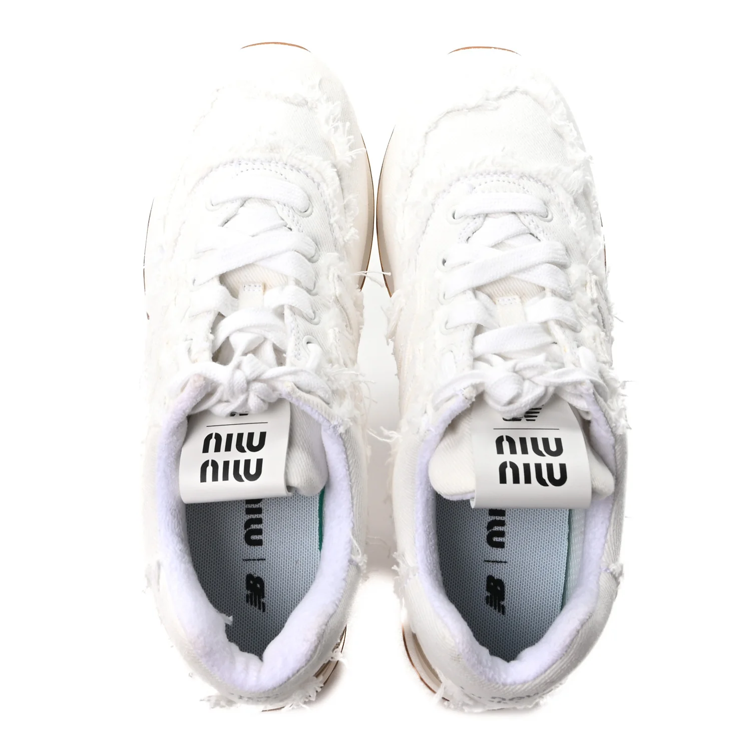 X NEW BALANCE Denim Marmorizzato 574 Sneakers 38.5 White - Image 2