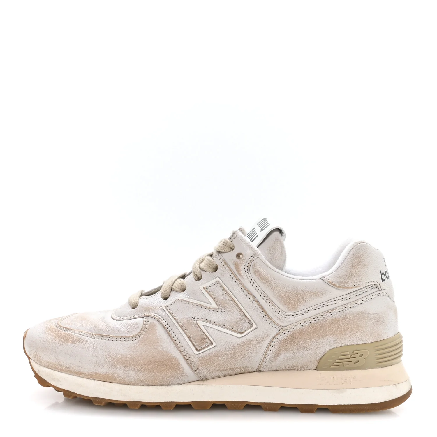 X NEW BALANCE Distressed Nappa 574 Sneakers 37.5 White