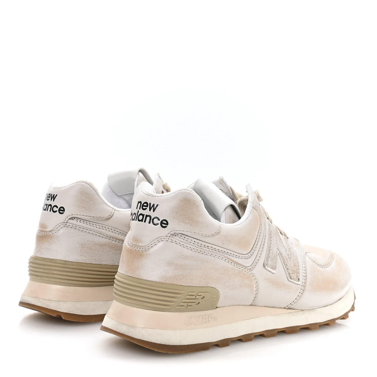 X NEW BALANCE Distressed Nappa 574 Sneakers 37.5 White - Image 5