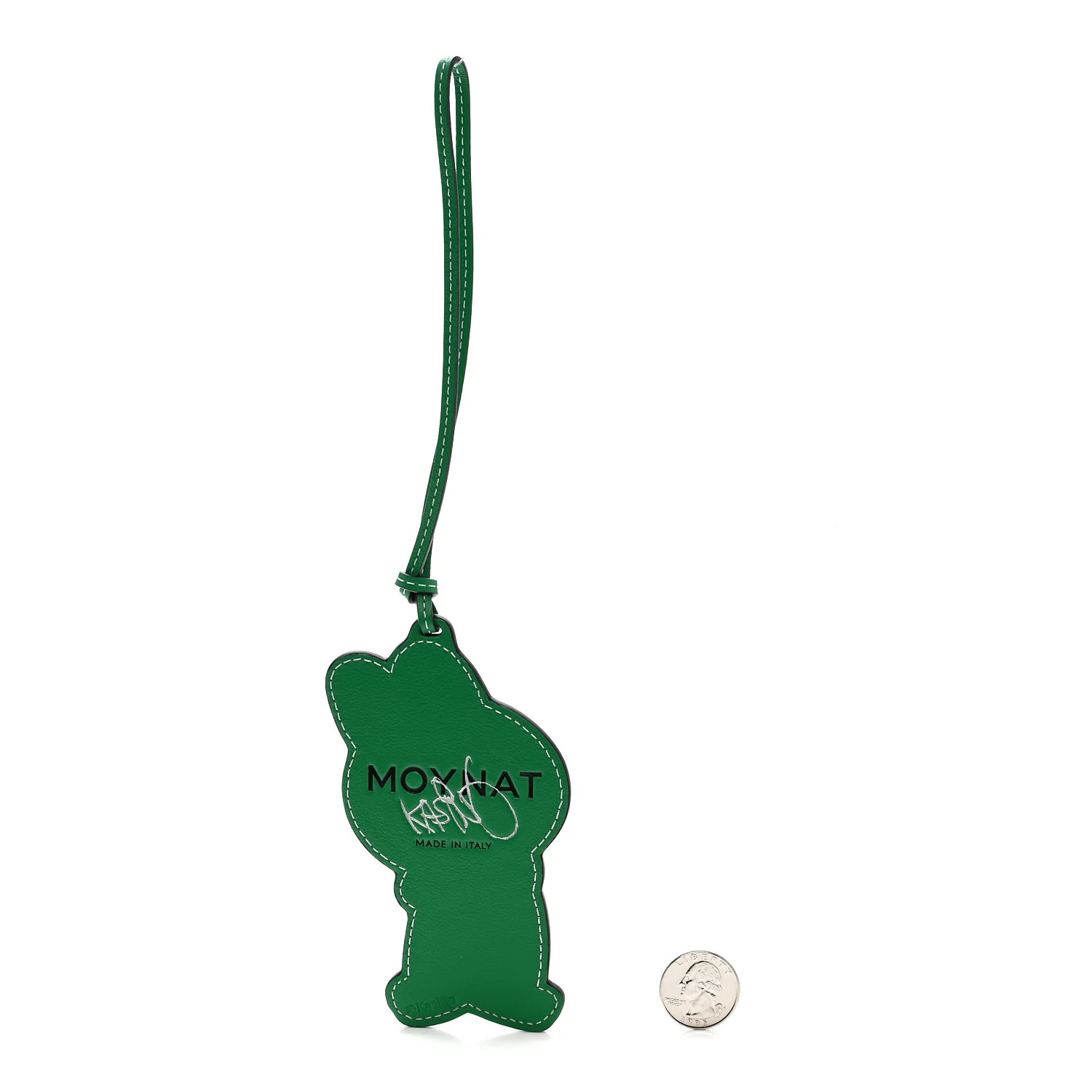 X KASING LUNG Calfskin Labubu Bag Charm Green - Image 2