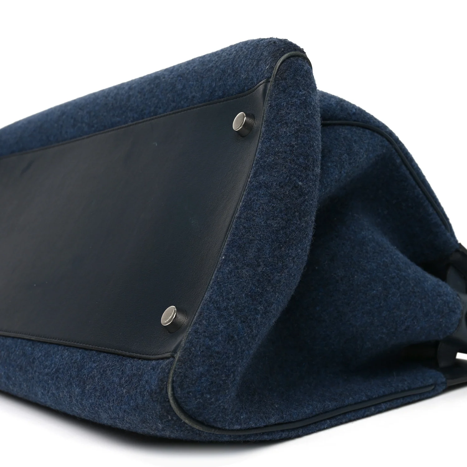 Felt Calfskin Oversized Iris Weekend Bag Midnight - Image 17