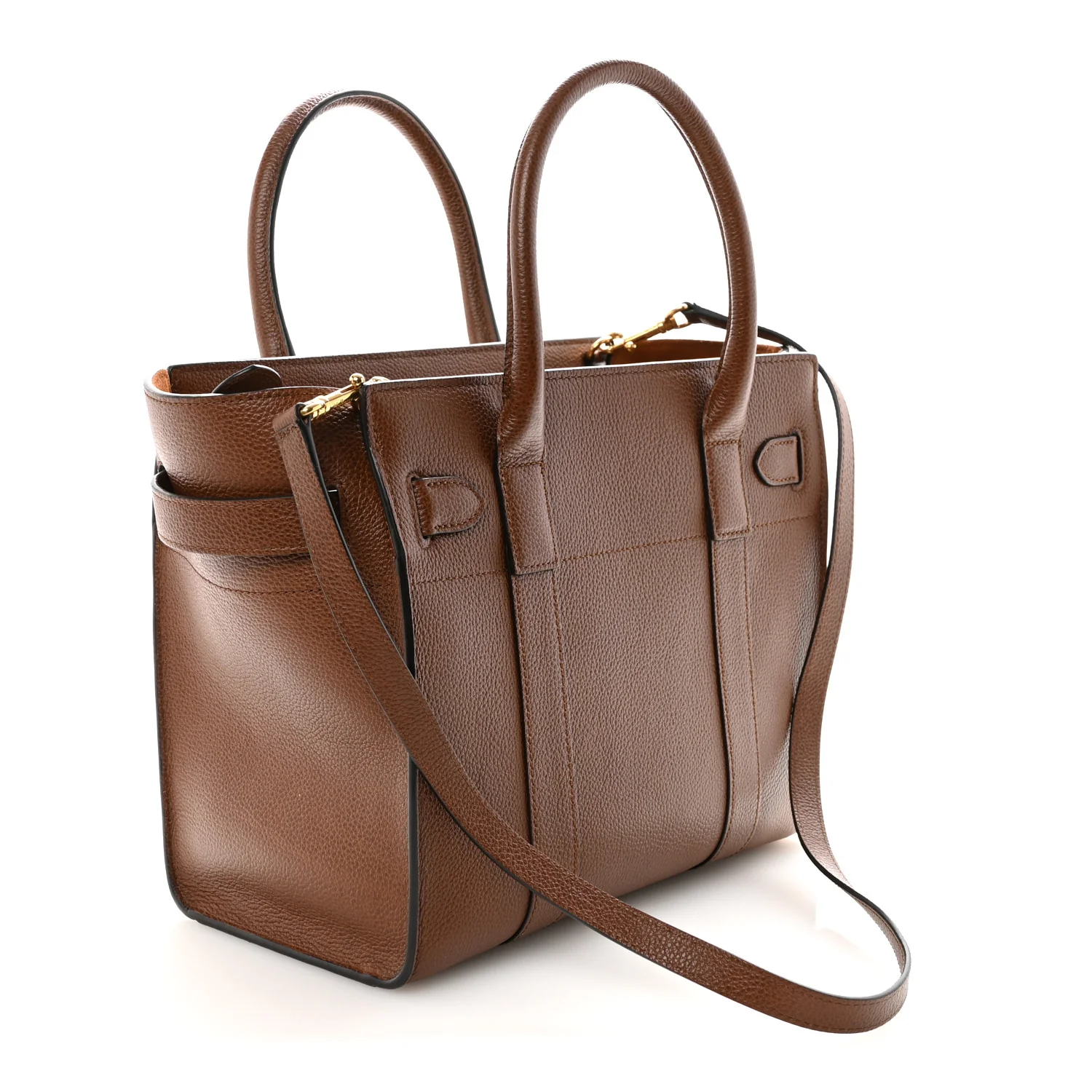 Grain Vegetable Tanned Calfskin Small Zipped Bayswater Oak - Image 3