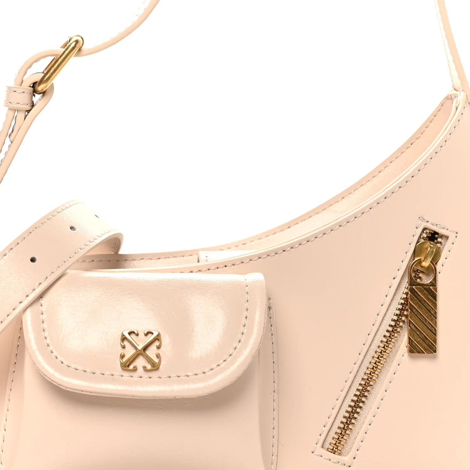 Calfskin Jitney Hobo Cream - Image 7