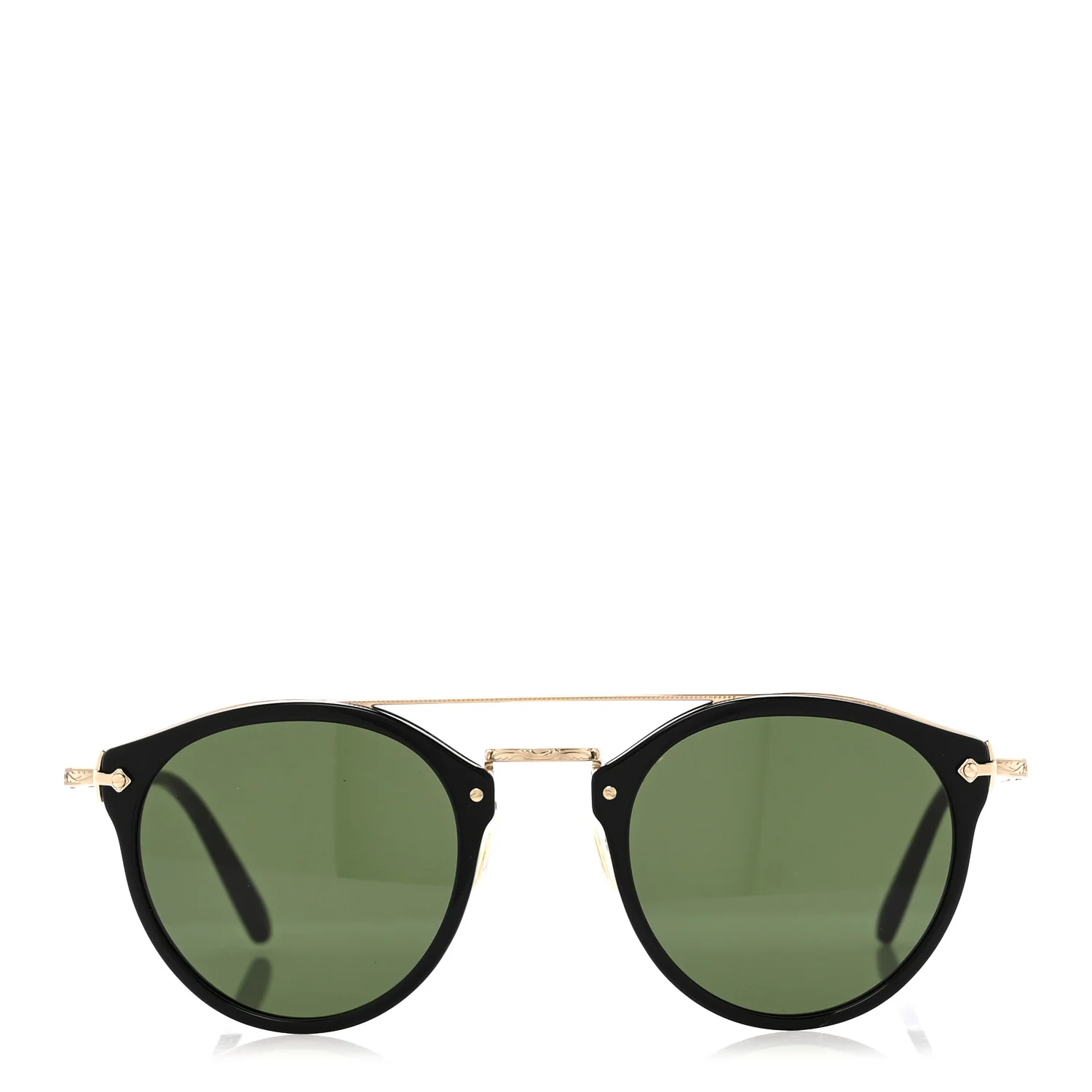 Acetate Remick Round Sunglasses OV5349S Black Green - Image 2