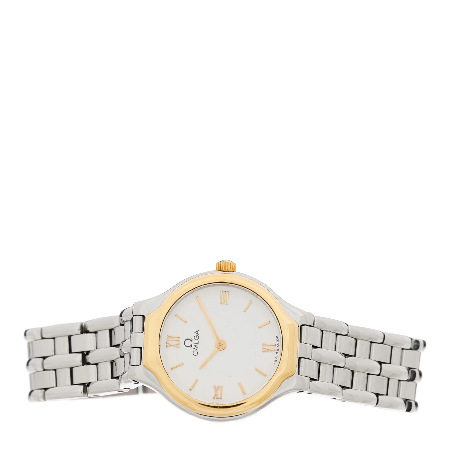 Stainless Steel 18K Yellow Gold 23mm De Ville Prestige Quartz Watch White 595.0101 - Image 2